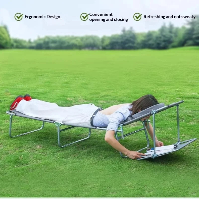 Lightweight Foldable Camping Cot Portable Aluminum Frame Elevated Bed Easy Setup Heavy Duty Single Outdoor Backpacking Camp Bed