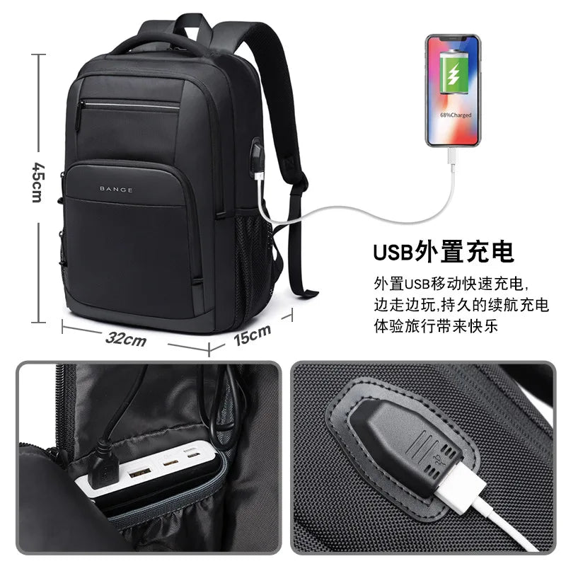Bange Men's Designer Laptop Bag School Bags for Boys Male Motorcycle Tactical Business Sports Travel Backpack Men Trekker Essentials