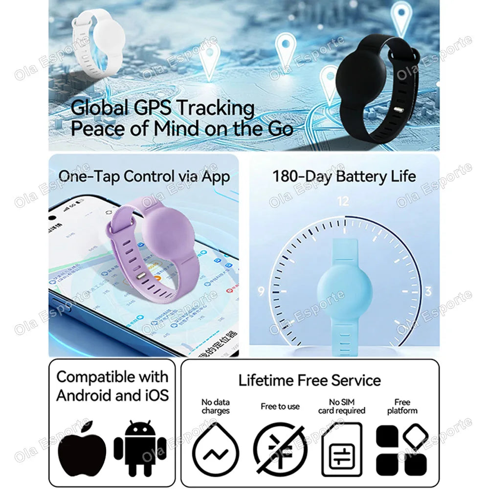 2026 Tracking Wristband Find Anti-Loss Kid Tracker Required Track History Precise Location Tracking One-Click Navigation via App Trekker Essentials