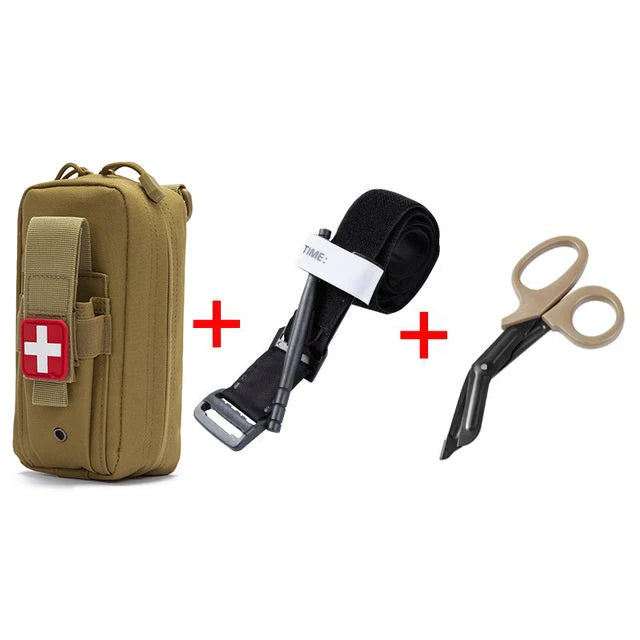 Tactical First Aid Kit with Tourniquet – MOLLE Emergency Medical Pouch for Camping, Hiking & Survival Trekker Essentials