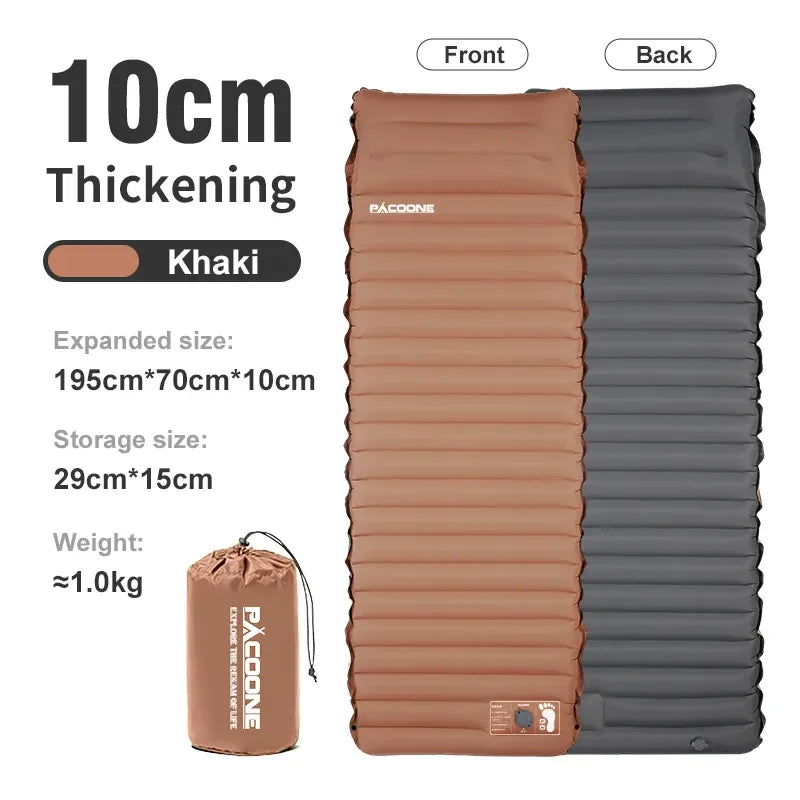 Outdoor Thicken Camping Mattress Ultralight Self-inflating Air Mattress Built-in Inflator Pump For Travel Hiking Fishing Trekker Essentials