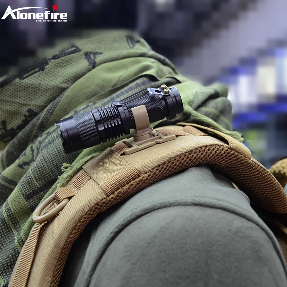 Swivel U Ring Flashlight Holder: Versatile Work Backpack Lamp Clip for Hiking and Climbing