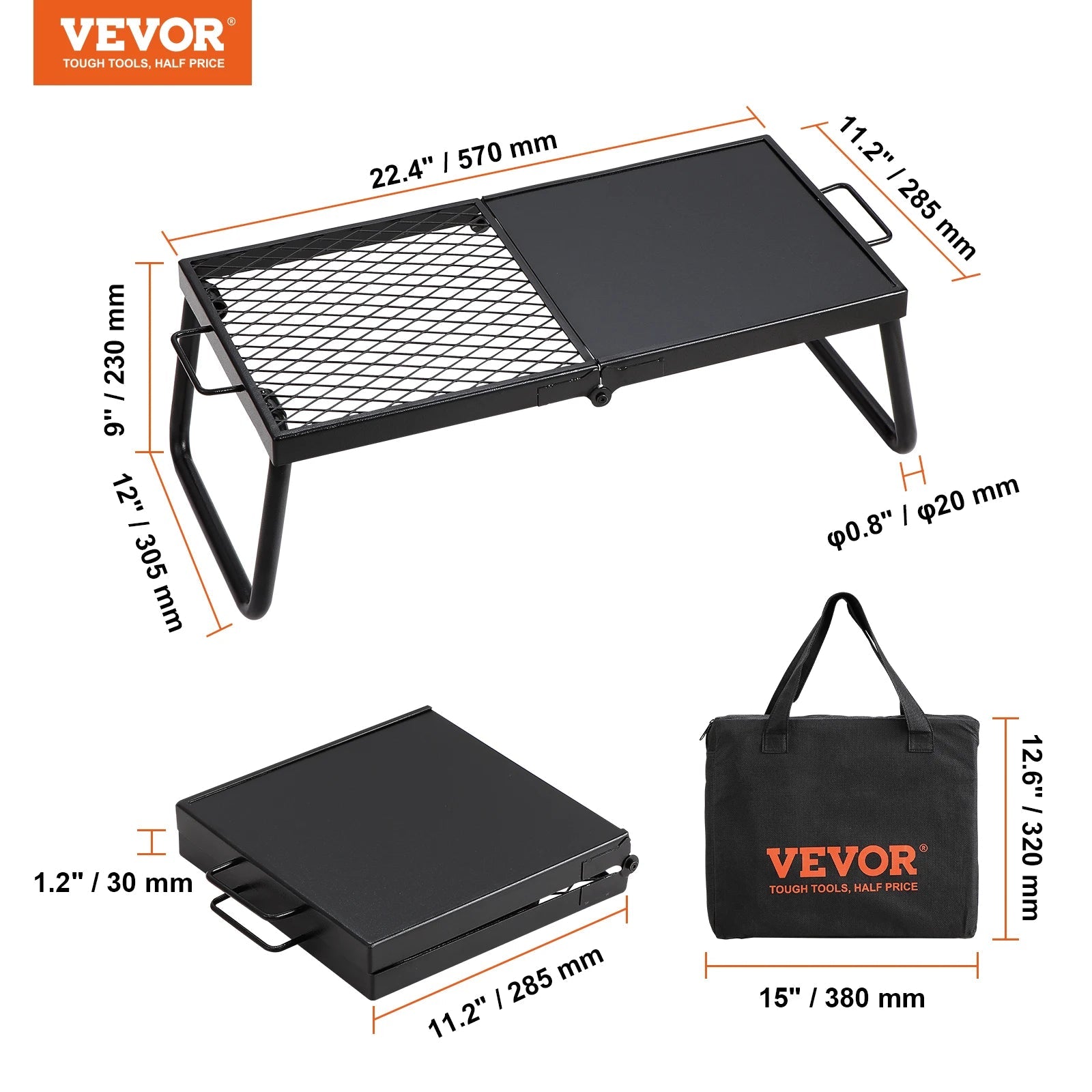 SucceBuy 18/24in Barbecue Charcoal Grill Outdoor Home Appliance for Outdoor Cooking Camping Picnics Beach Trekker Essentials