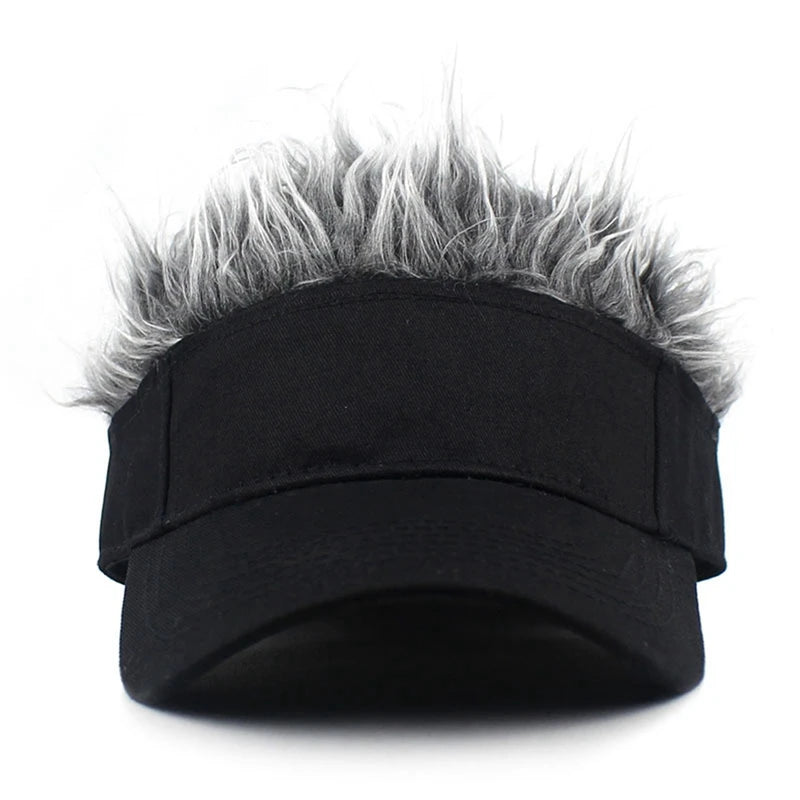 Gorra de béisbol con peluca y pelos puntiagudos - Visera informal unisex para hombre y mujer