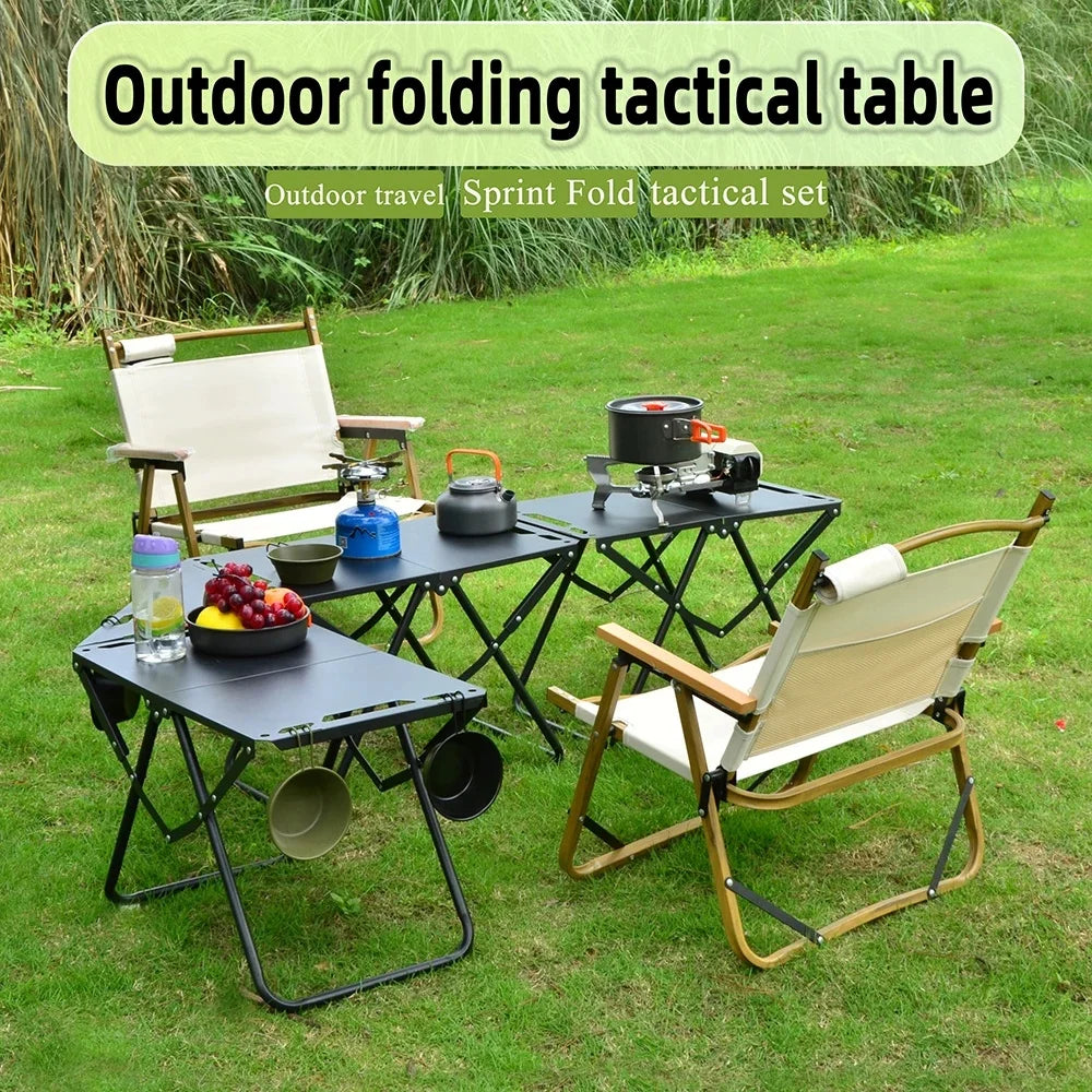 Lightweight Beach Picnic Table, Foldable Hollowed Tabletop, Compact Outdoor Desk for Camping and Daily Leisure Trekker Essentials