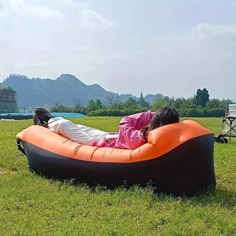 Portable Waterproof Inflatable Lounge Chair With Pillow, Quick Setup Air Sofa With Storage Bag For Camping Beach Festival Trekker Essentials