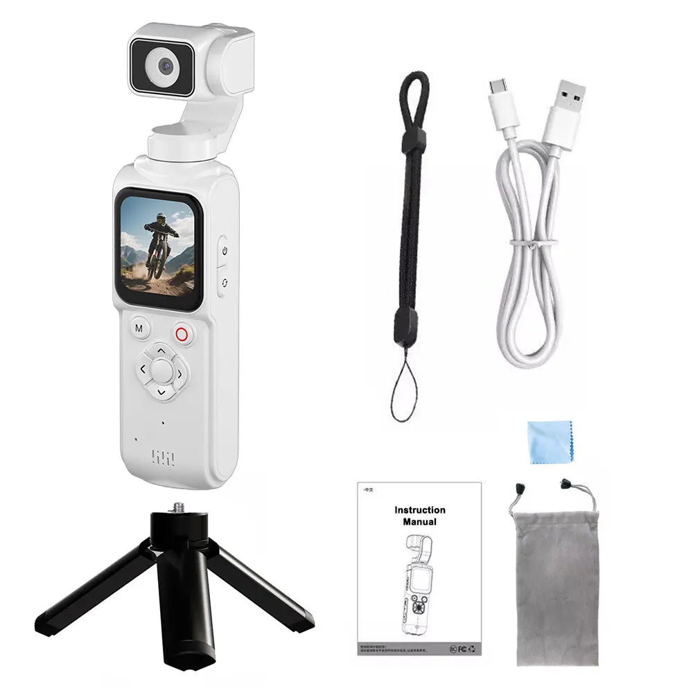 ANSVICAM 4K Wifi Pocket Vlogging Camera 330° Auto Rotatable Touch Screen Sports DV Bodycam Face Tracking Portable Action Cameras Trekker Essentials