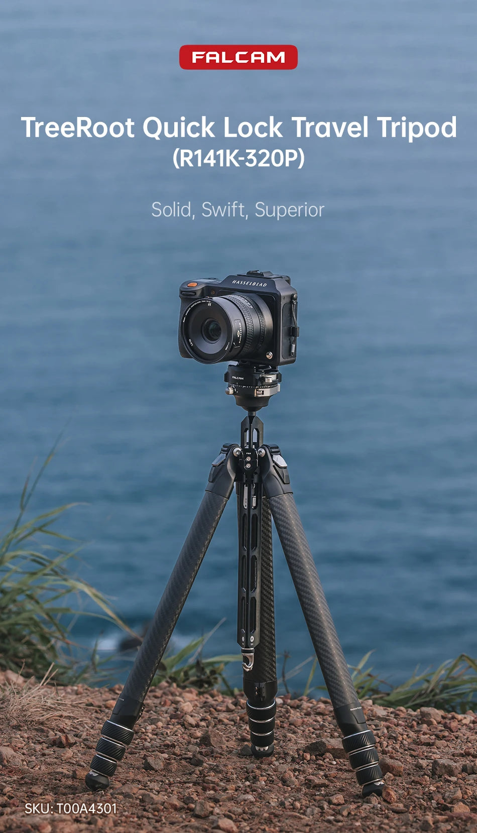 Trípode de viaje de fibra de carbono - Trípode profesional de bloqueo rápido con montura F38