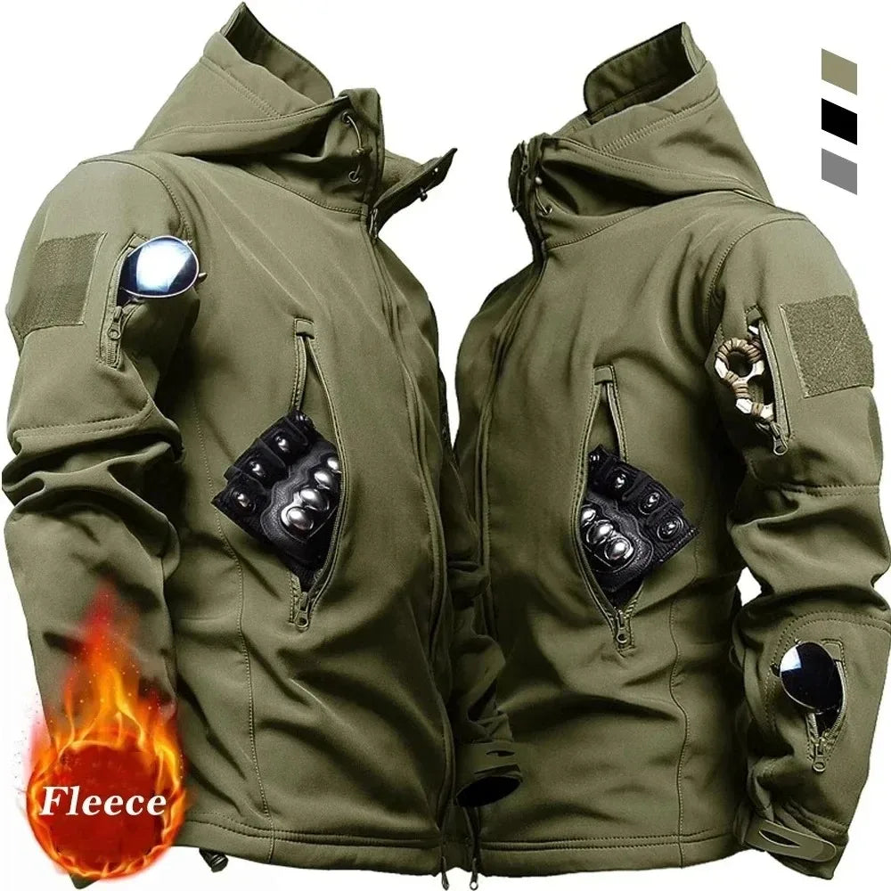 Men’s Tactical Hooded Jacket – Waterproof Softshell Military Utility Bomber for Outdoor & Casual Wear Trekker Essentials