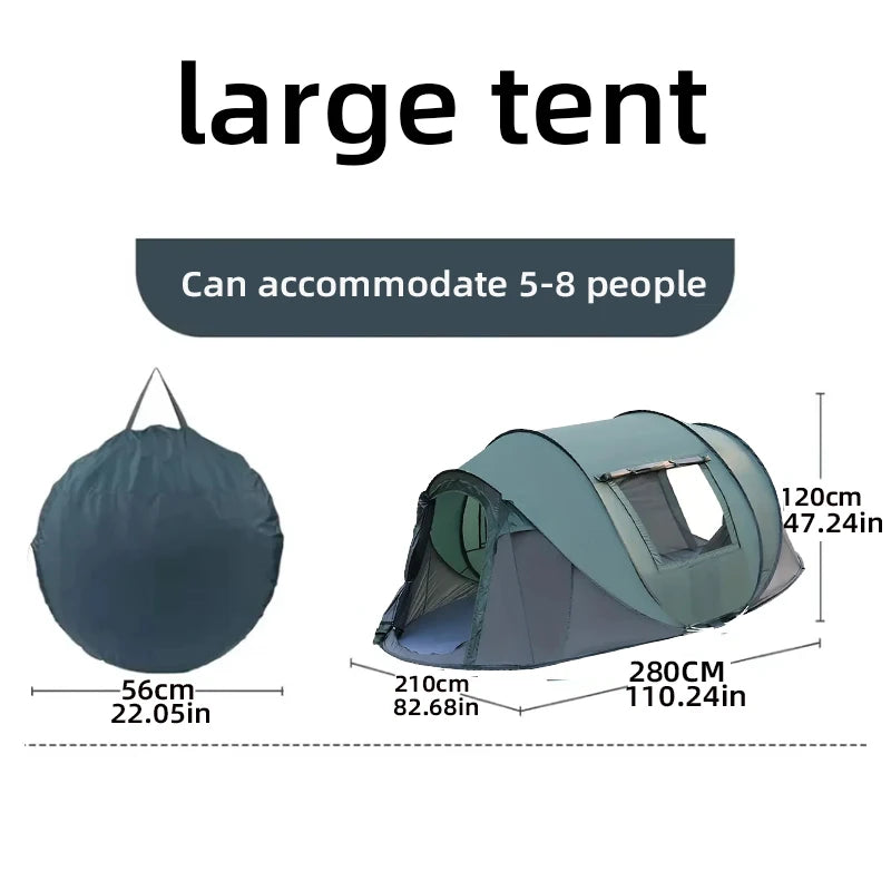 5-8 people quick opening hand throw tent waterproof camping boat tent outdoor tent fully automatic pop-up Trekker Essentials