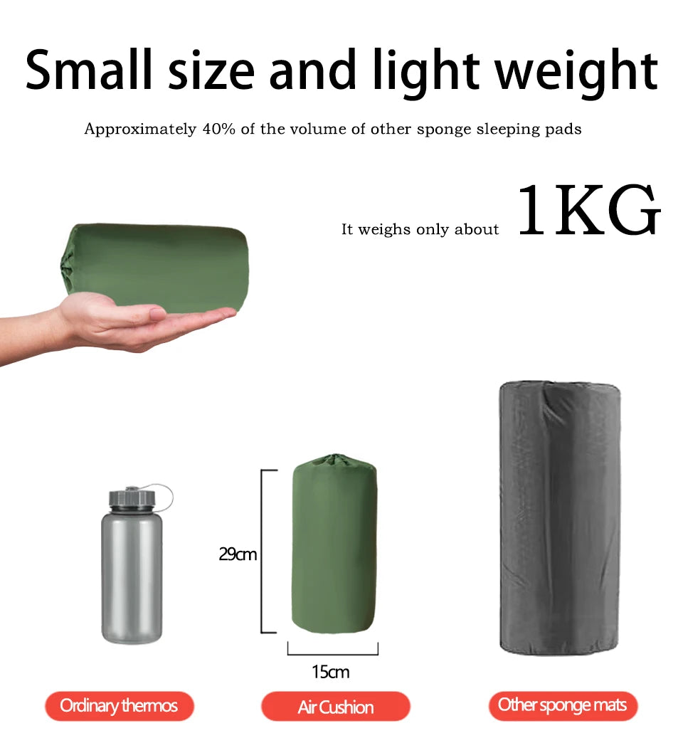 Ultra-Light 10cm TPU Inflatable Camping Pad with Built-In Pump