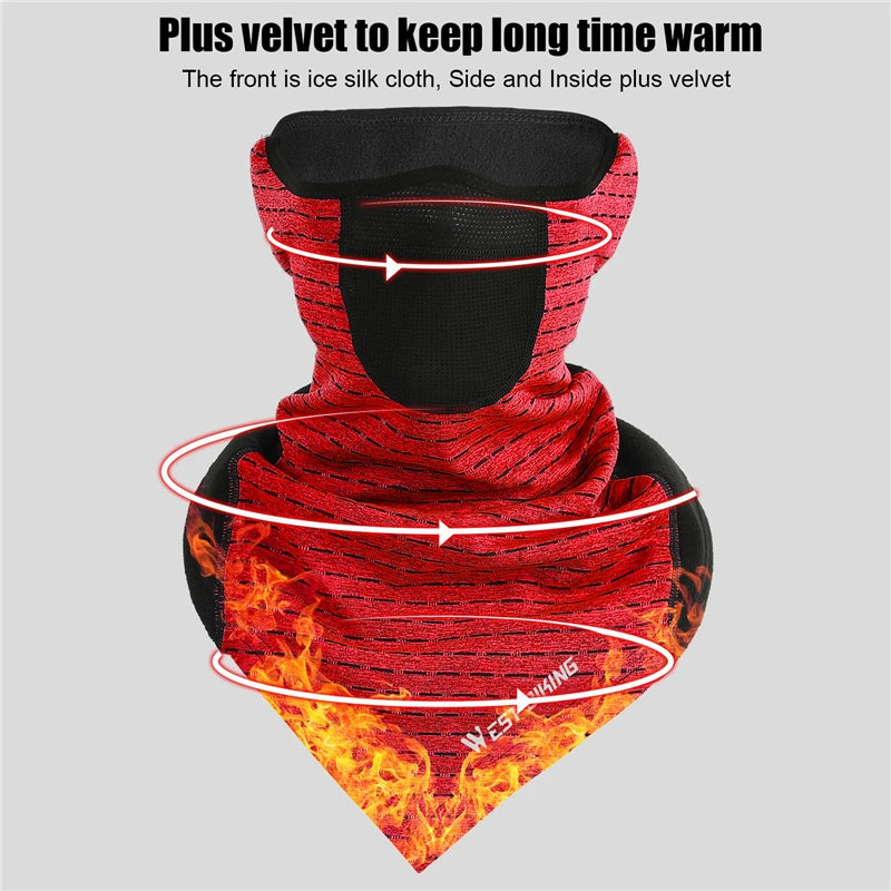 WEST BIKING Winter Windproof Ski Warm Mask Fleece Running Fishing Hiking Scarf Cycling Motorcycle Neck Warmer Thermal Sport Gear Trekker Essentials