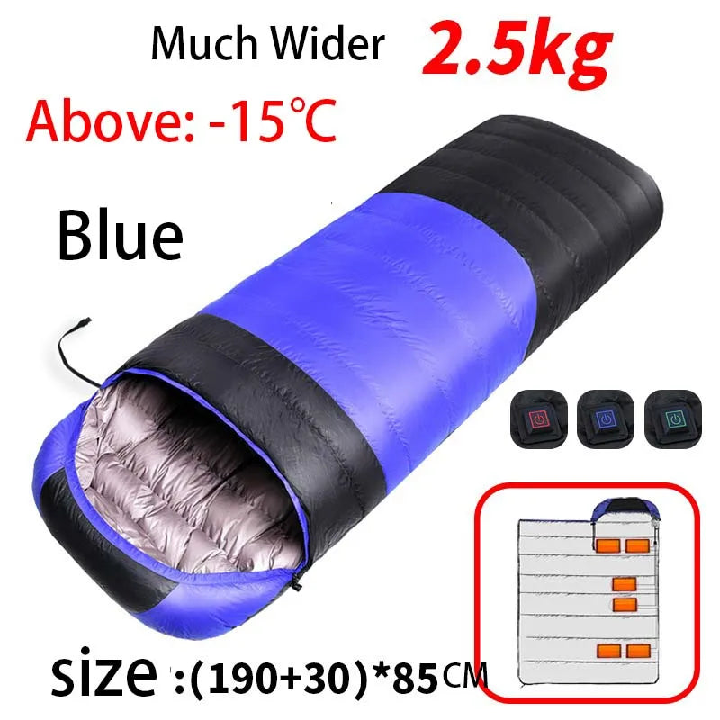 USB Heated Sleeping Bag – Waterproof Lightweight Winter Gear with 4-Zone Heating