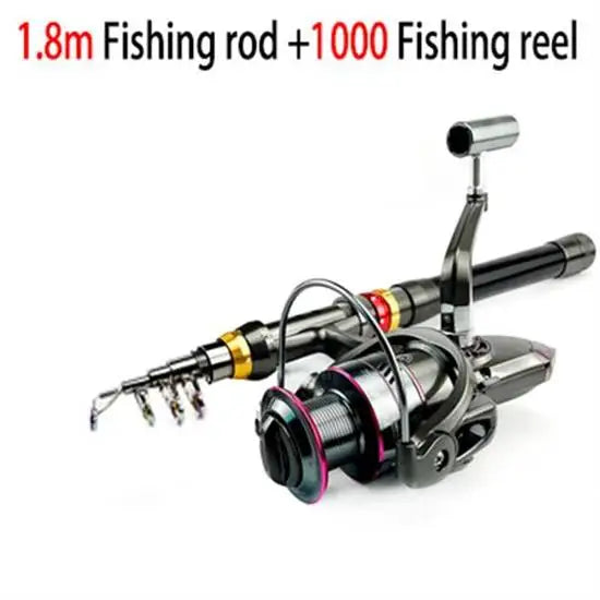 1.8-3.6m Carbon Fiber Fishing Rod And Reel Combo Super Hard Telescopic Fishing Pole Spinning Reel Kit Max Resistance 3-8kg Pesca Trekker Essentials