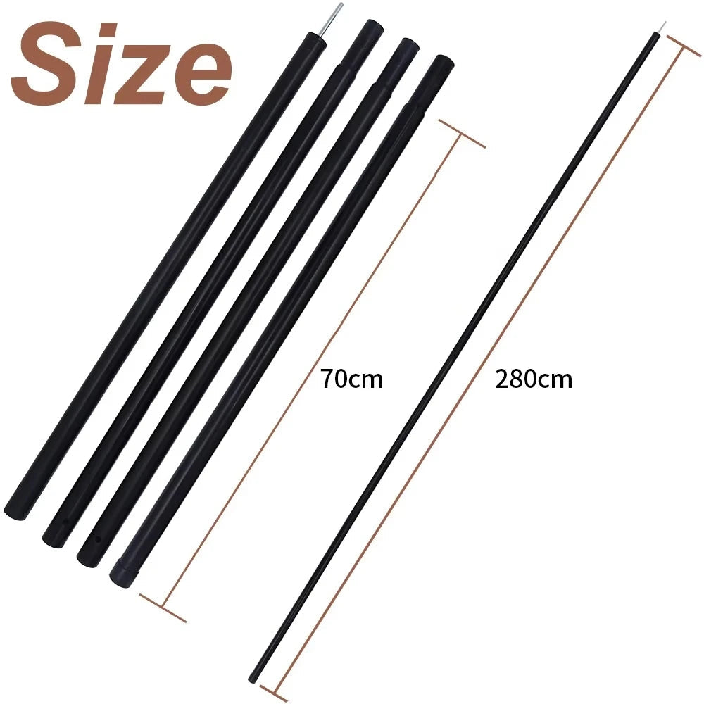 Large Waterproof Camping Tarp 5.1×5.1m – Black Coated Sun Shelter Canopy for Outdoor Camping & Shade Trekker Essentials