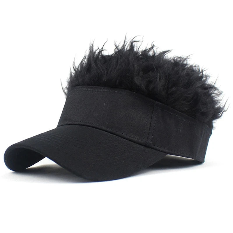 Gorra de béisbol con peluca y pelos puntiagudos - Visera informal unisex para hombre y mujer