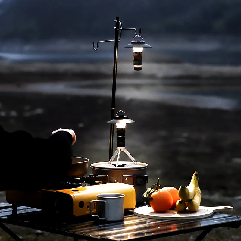 USB-C Rechargeable Camping Light - Magnetic Base LED Lantern with Tripod