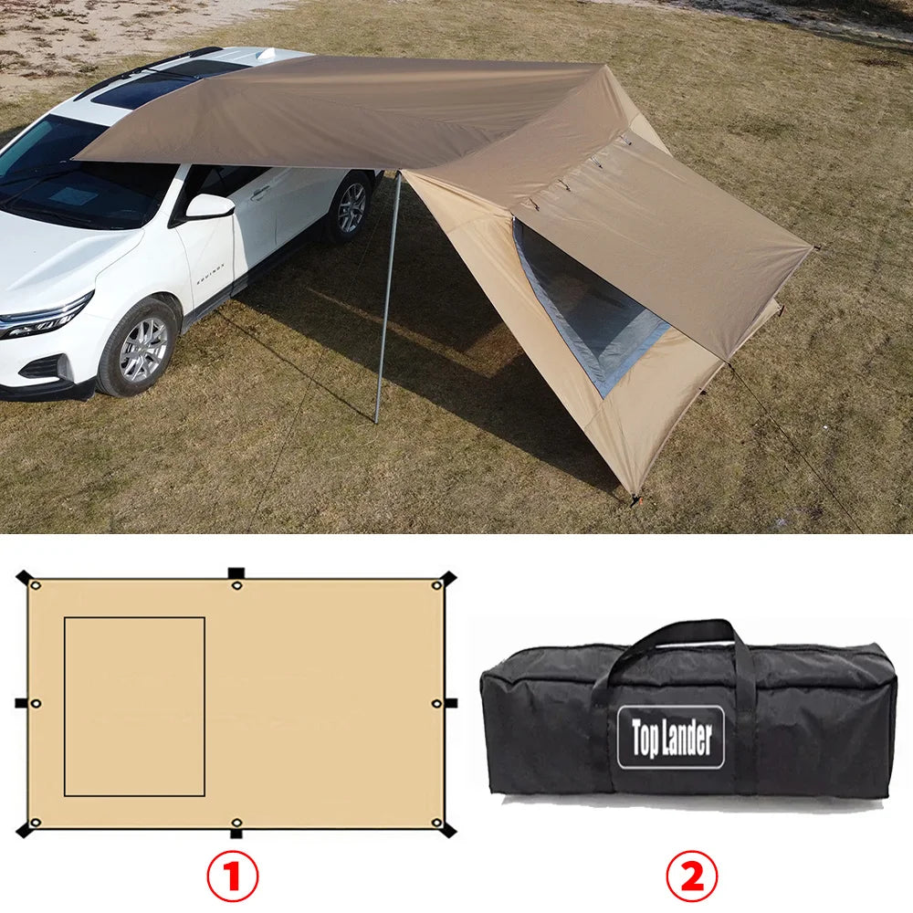 Car Tarp with Mesh Skylight