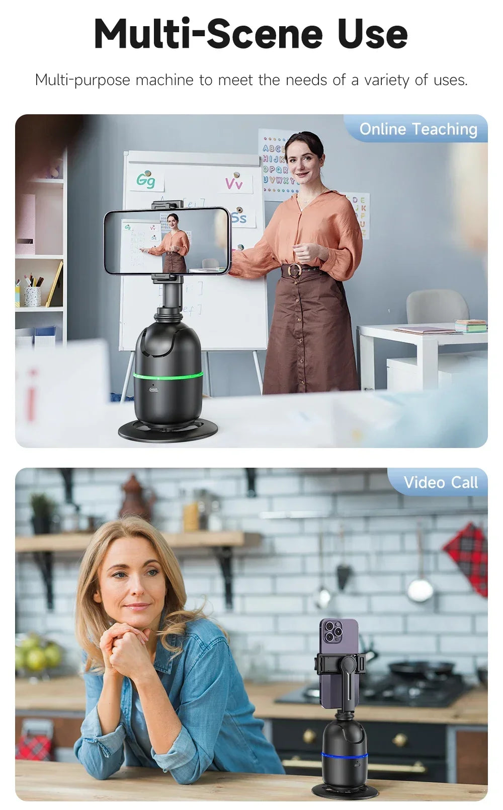 360° Auto Face Tracking Gimbal Tripod with Gesture Control & Remote