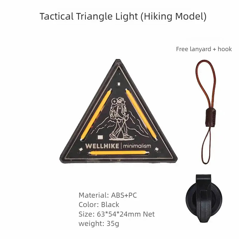WELLHIKE Outdoor Tactical Triangle Light SWS Riding Night Light Badge Warning Backpack Decoration Camping Mini Hanging Lights Trekker Essentials