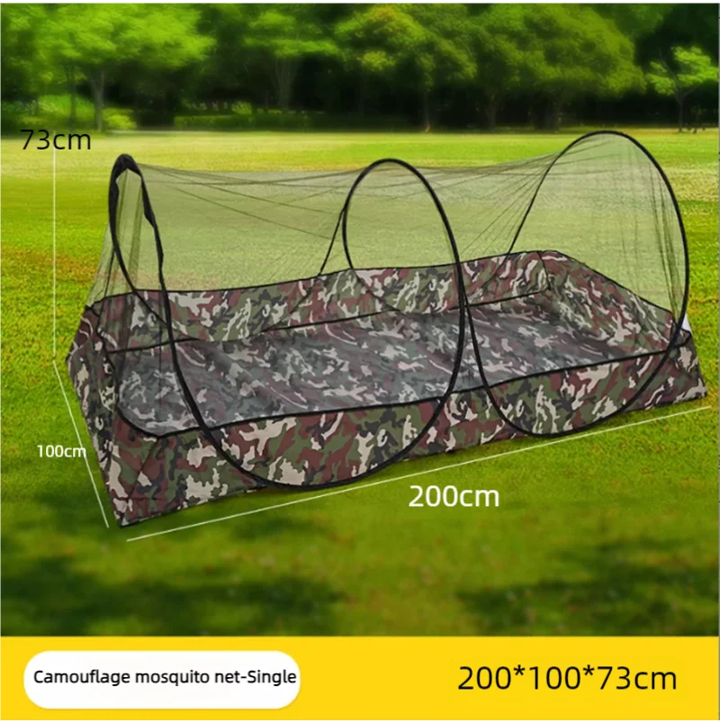 Pop-Up Mosquito Net Camping Tent – 2-Person Insect-Proof Shelter for Outdoor Travel & Cycling Trekker Essentials