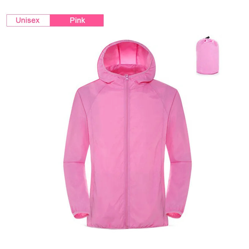 Camping Waterproof Jacket Men Women Windbreaker Men Raincoat Rain Jacket Men Waterproof Hiking Climbing Clothes Sun Protection Trekker Essentials