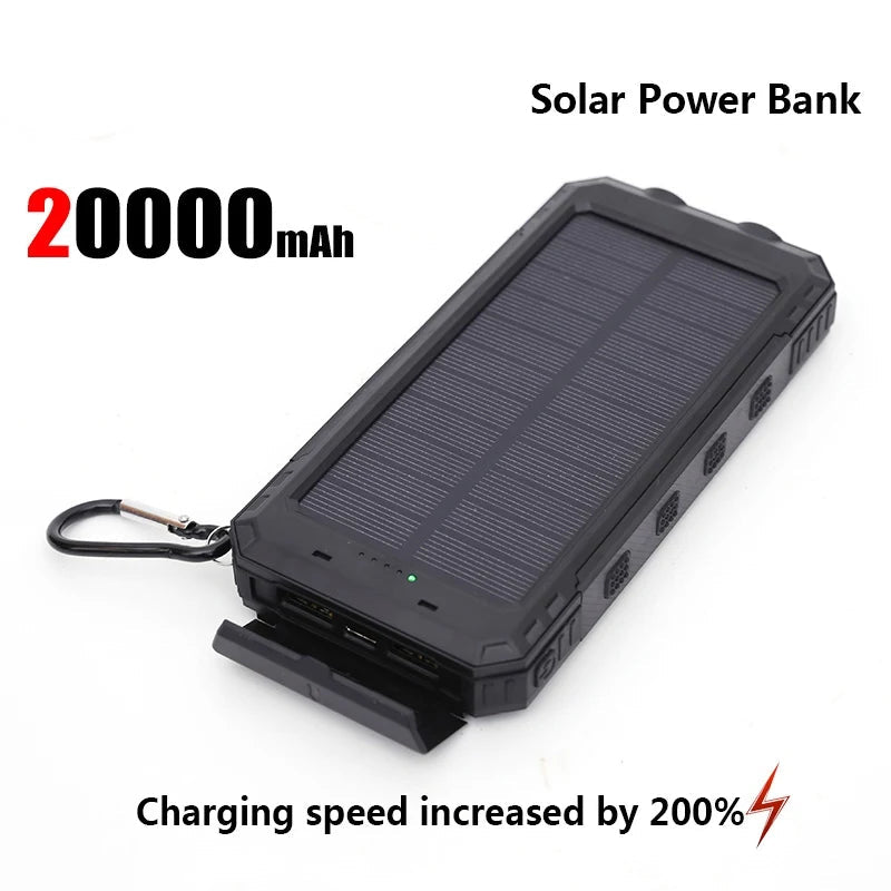 50000mAh Solar Power Bank – Portable Fast Charging External Battery with LED Flashlight & Digital Display Trekker Essentials