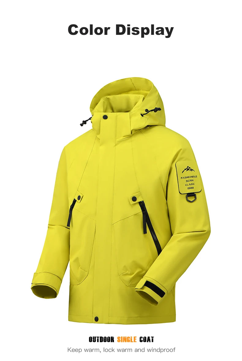 LNGXO Unisex Waterproof Outdoor Jacket Windbreaker Rain Coat for Climbing Hiking Camping Trekking Men Women Windproof Breathable Trekker Essentials