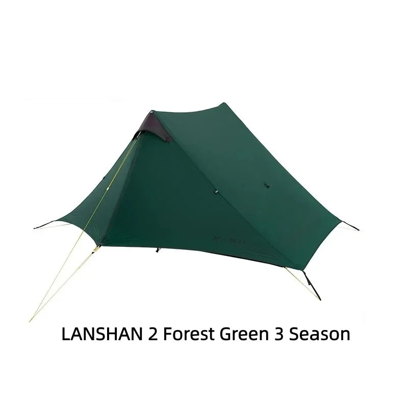2024 New Version FLAME'S CREED LanShan 2 Person Oudoor Ultralight Camping Tent 3 Season Professional 15D Silnylon Rodless Tent Trekker Essentials