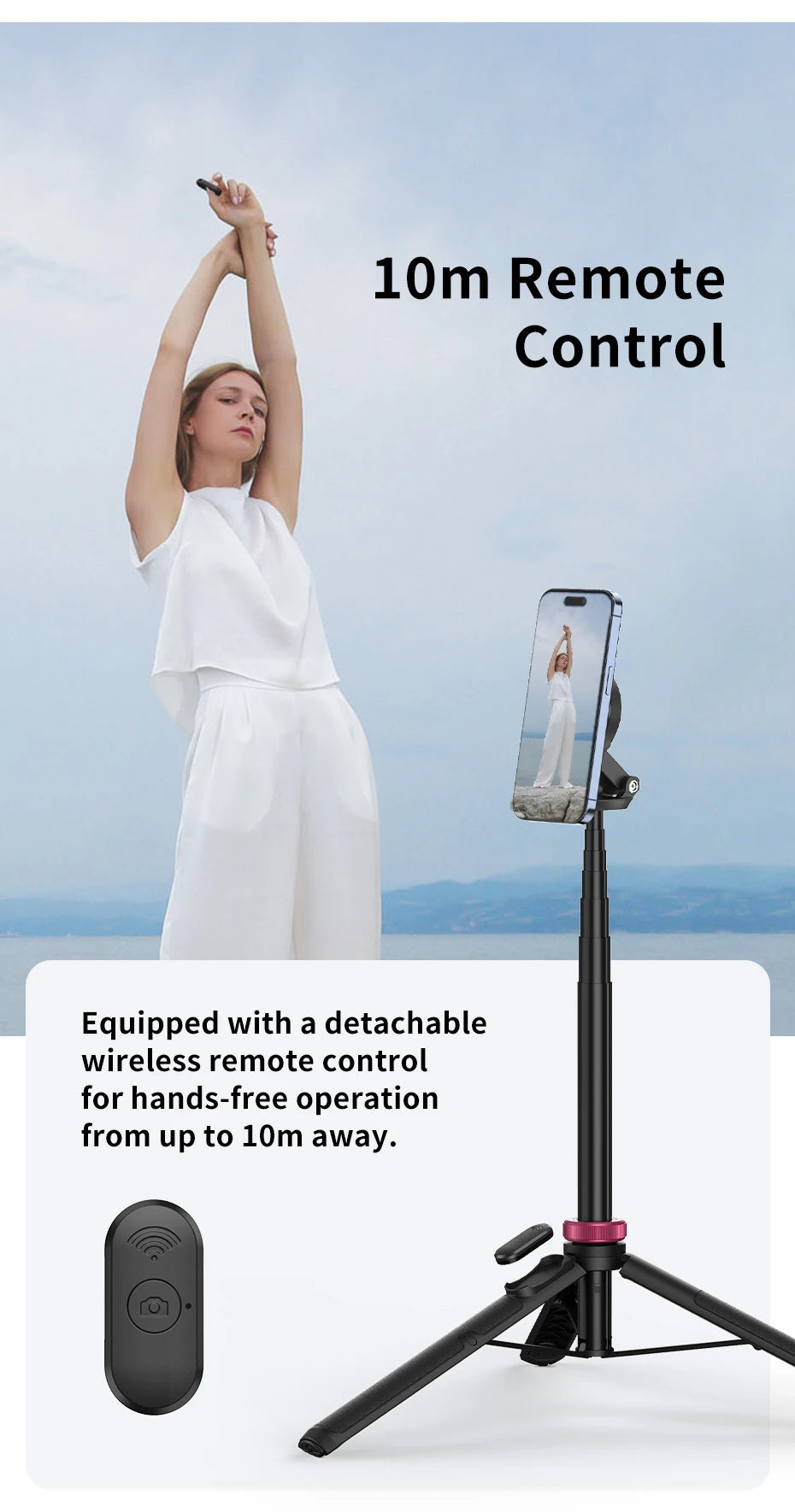 Ulanzi MT-84 1.53M Magsafe Selfie Stick Tripod Stand Bluetooth Remote Phone Extension Tripod for IPhone 16 15 LiveStreaming Vlog Trekker Essentials