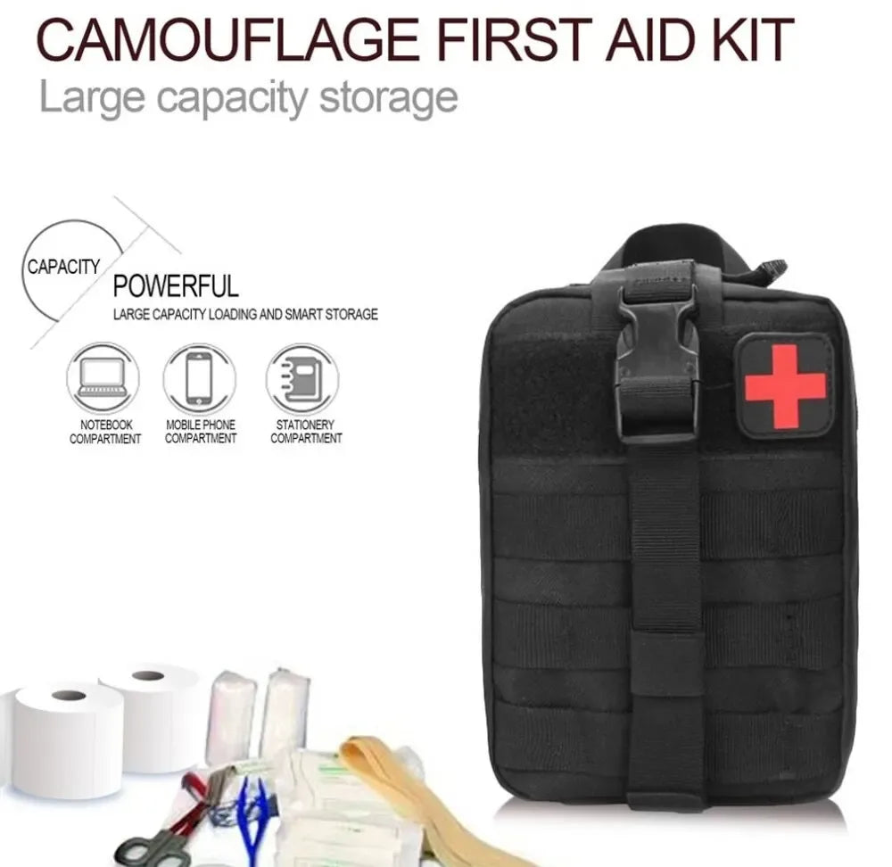 Tactical Molle First Aid Pouch – EDC Emergency Medical Kit Bag for Camping, Hiking & Survival Trekker Essentials