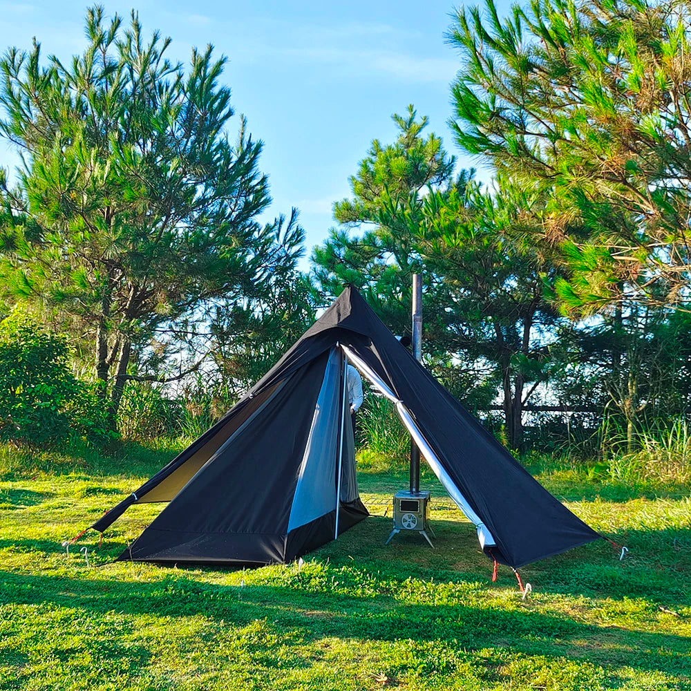 Ultralight Hot Tent with Chimney Port – 1 Person Pyramid Tipi Tent for Camping & Bushcraft Trekker Essentials