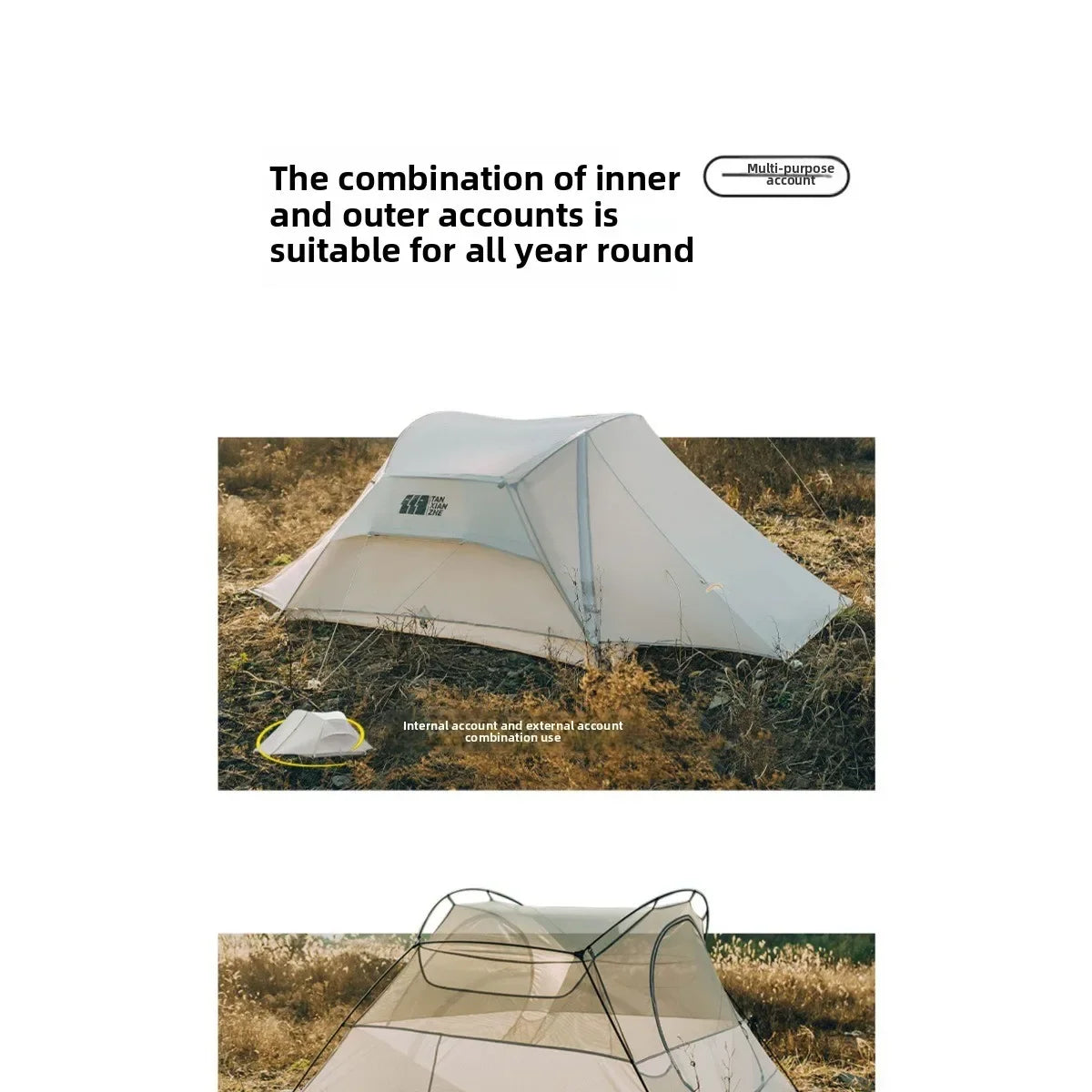 4-Season Waterproof Camping Tent – Double-Layer Rainproof Hiking Tent for Mountaineering & Outdoor Adventures