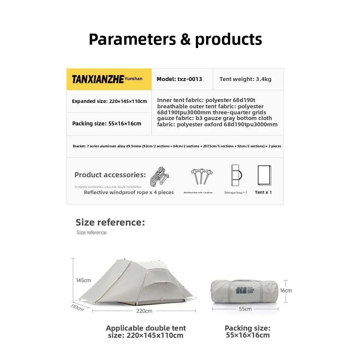 4-Season Waterproof Camping Tent – Double-Layer Rainproof Hiking Tent for Mountaineering & Outdoor Adventures