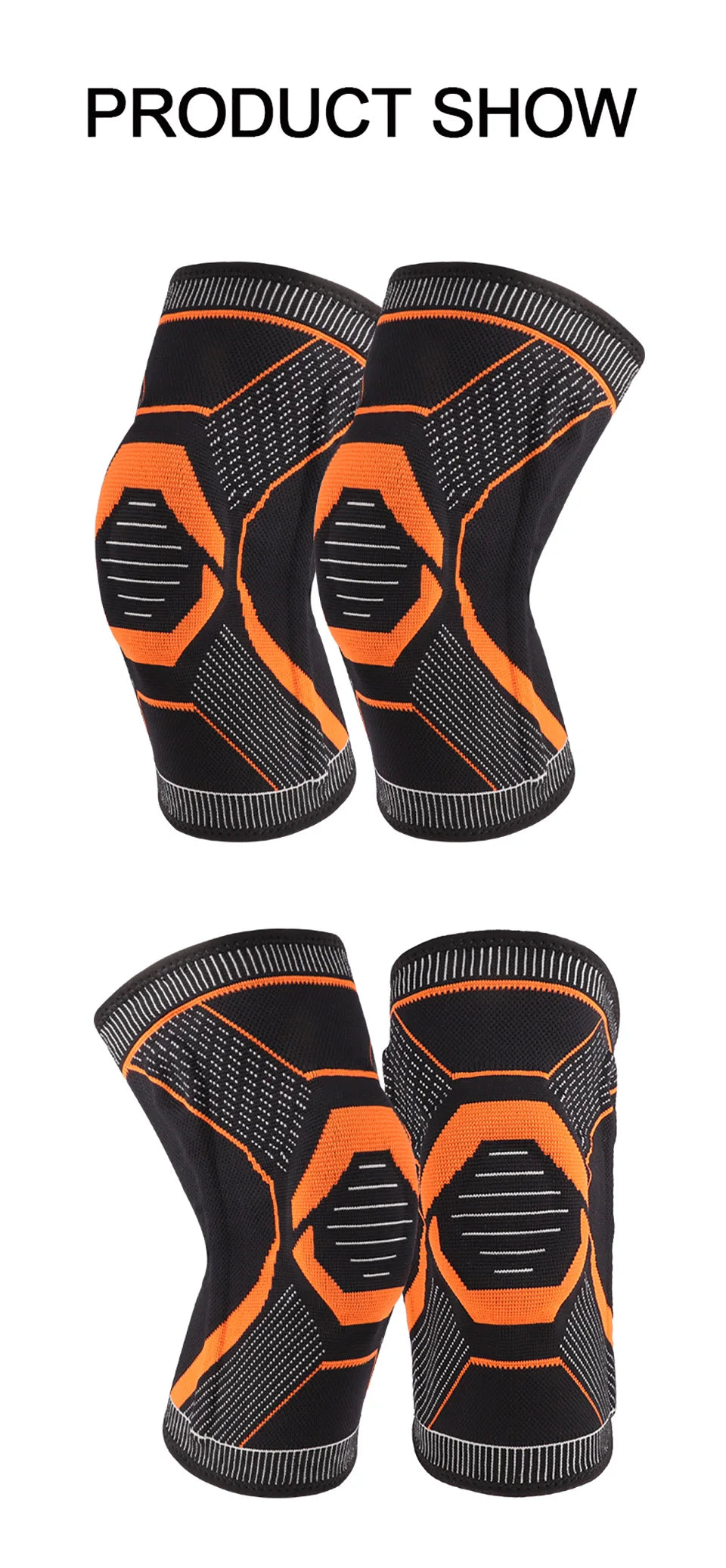 1Pcs Sports Knee Pads Silicone Spring Anti-slip Knee Support Keep Warm Outdoor Sports Skipping Cycling Hiking Mountain Climbing Trekker Essentials