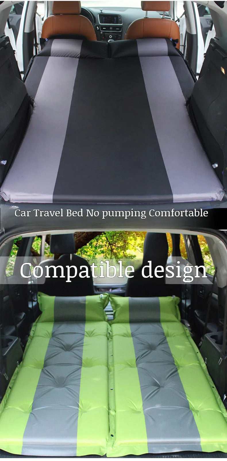 Car Automatic Iatable Bed SUV Car Folding Air Mattress Portable Back Seat Blow-up Sleeping Pad For Vehicle Trunk Travel Camping
