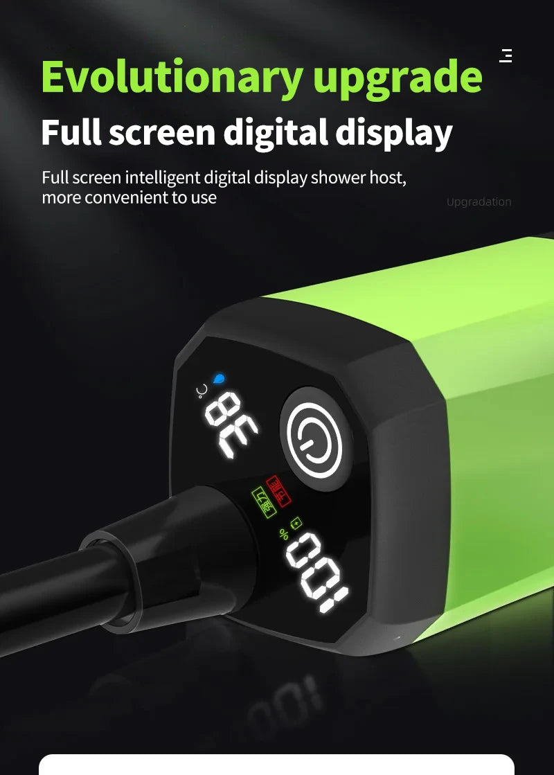 6000mAh Portable Camping Shower Pump Outdoor Shower Kit w/Full Screen Intelligent Digital Display For camping pet bath car wash Trekker Essentials