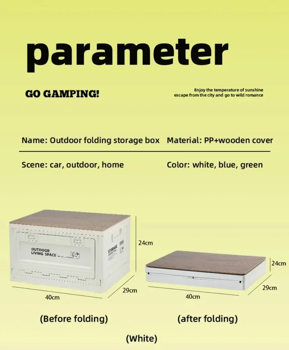 Foldable Camping Storage Box – 27L/50L Large Capacity Organizer for Outdoor, Picnic & Car Trunk