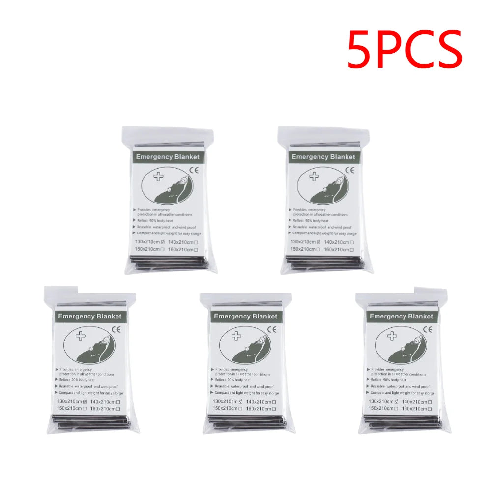 30-1PCS Emergency Rescue Blanket Outdoor Survive First Aid survival blanket Military Rescue Kit Rescue Foil Thermal Blanket ﻿ Trekker Essentials