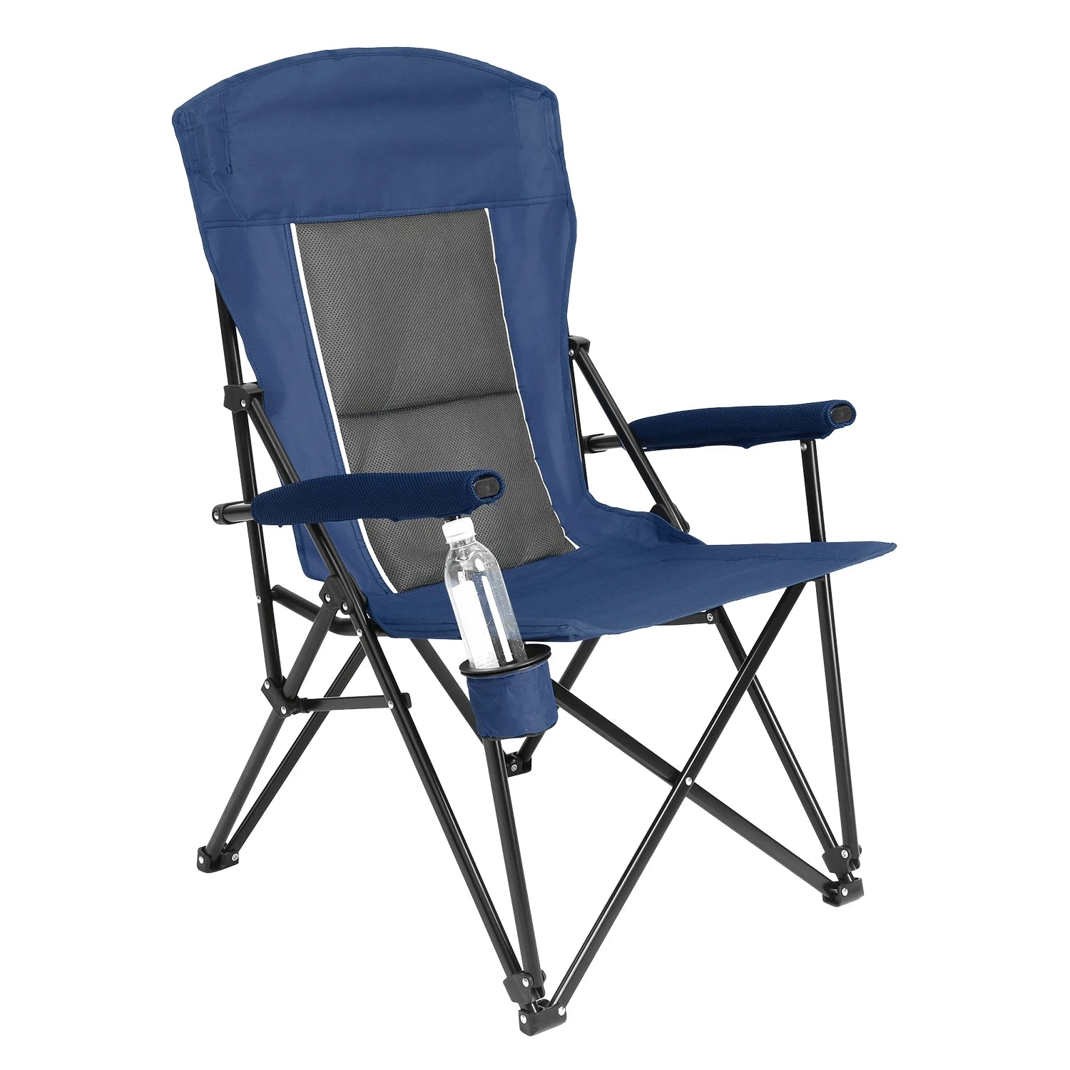 Outdoor Camping Chair, Portable Folding Lounge Moon Chair With Armrests, Drink Holder & Backrest For Outdoor Fishing Camping Trekker Essentials