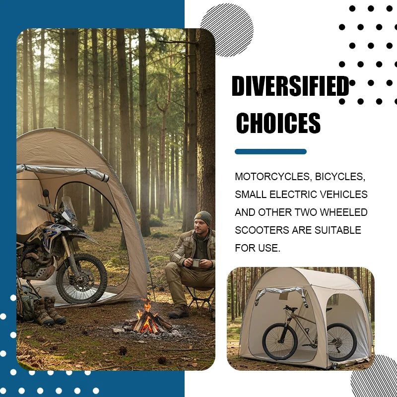 Portable Bike Shelter Storage Tent – Aluminum Alloy Frame, Oxford Fabric, Weatherproof Bicycle Cover Trekker Essentials