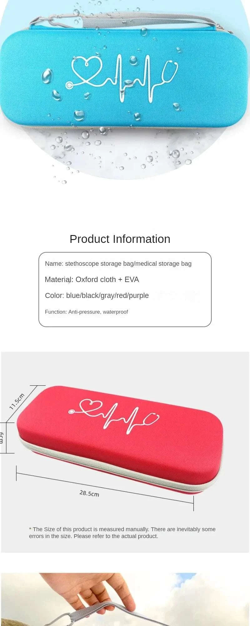 Medical Storage Case Portable Medical Storage Case – Hard Shell EVA First Aid Organizer for ...