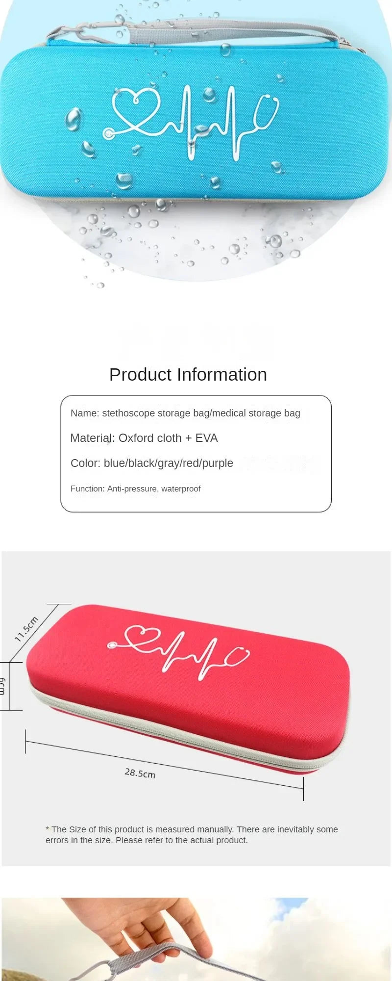 Portable Medical Storage Case – Hard Shell EVA First Aid Organizer for Stethoscope & Emergency Supplies Trekker Essentials