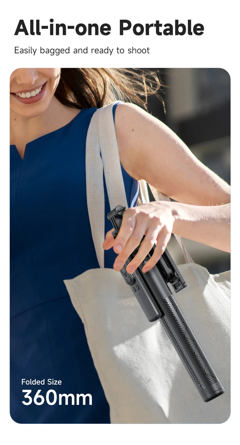 AI Tracking Selfie Stick - 360° Auto-Follow Tripod with Bluetooth Remote