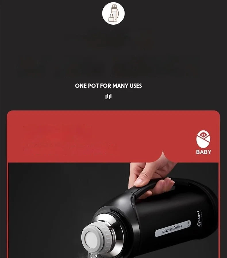 Large Capacity Camping Thermos | 2-in-1 Outdoor Travel Kettle & Cold Pot for Coffee & Hydration