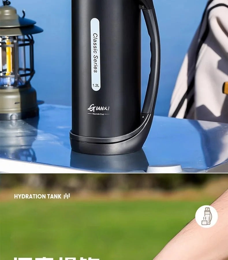 Large Capacity Camping Thermos | 2-in-1 Outdoor Travel Kettle & Cold Pot for Coffee & Hydration