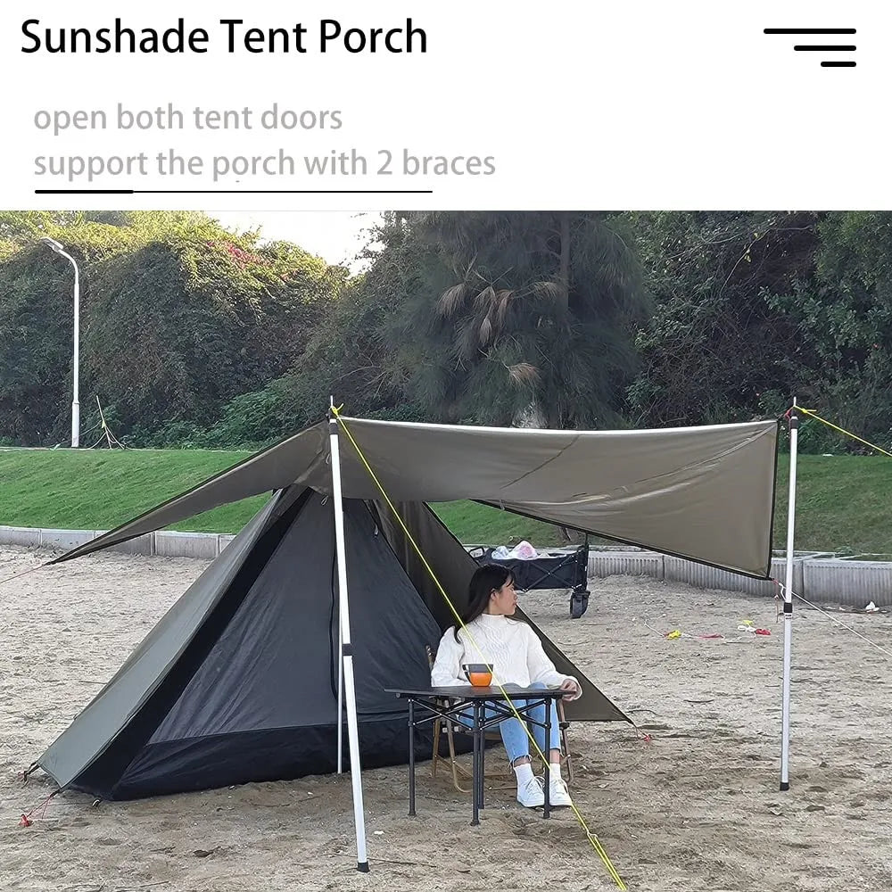 Ultralight Hot Tent with Chimney Port – 1 Person Pyramid Tipi Tent for Camping & Bushcraft Trekker Essentials