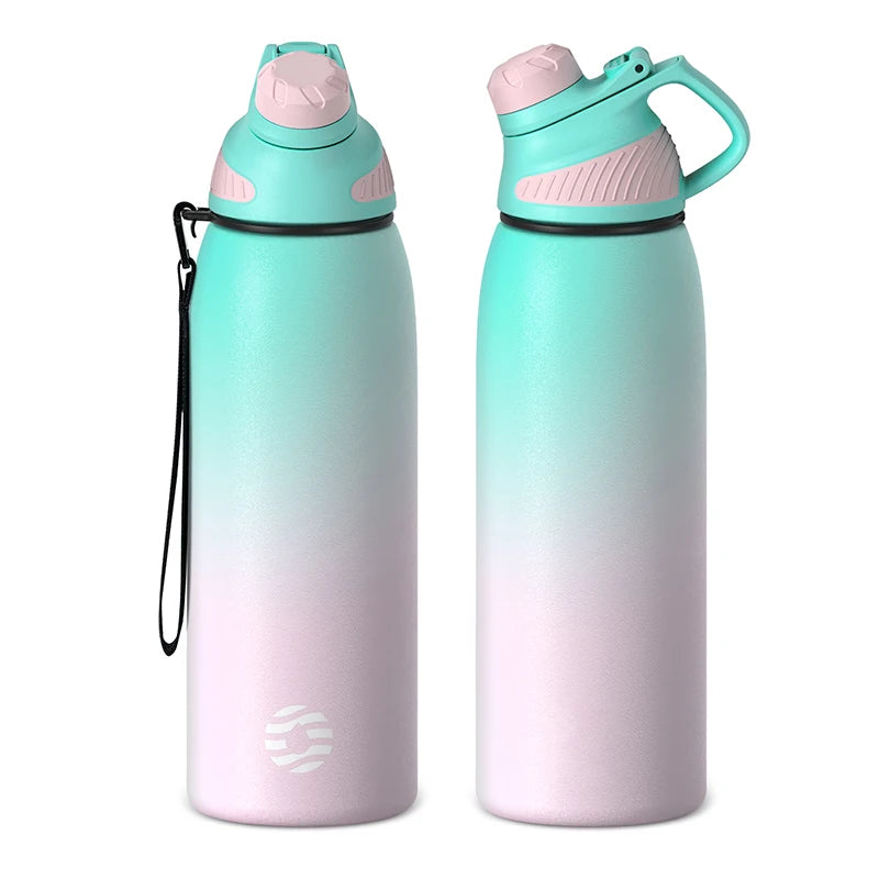 1000ml Stainless Steel Vacuum Flask | Magnetic Lid Insulated Water Bottle for Cycling & Outdoor Sports