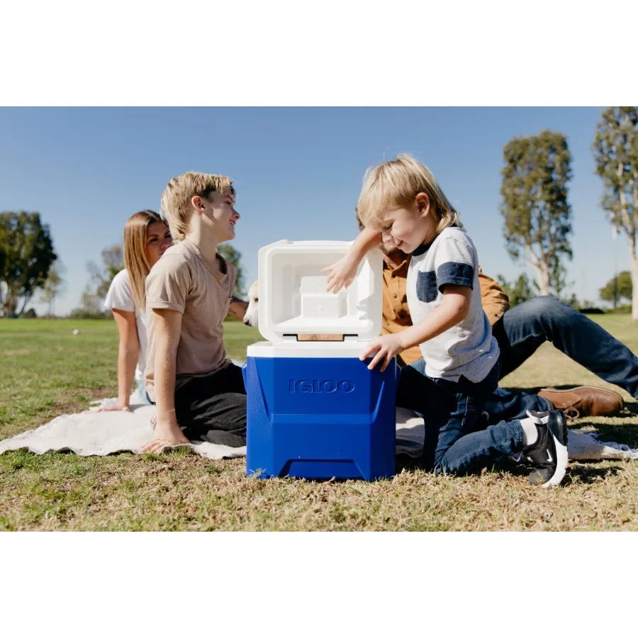 16 QT Laguna Hard Side Ice Chest Cooler with Wheels for Outdoor Camping, Picnic, Tailgating Blue, UV-Resistant Shell, Heavy-Dut