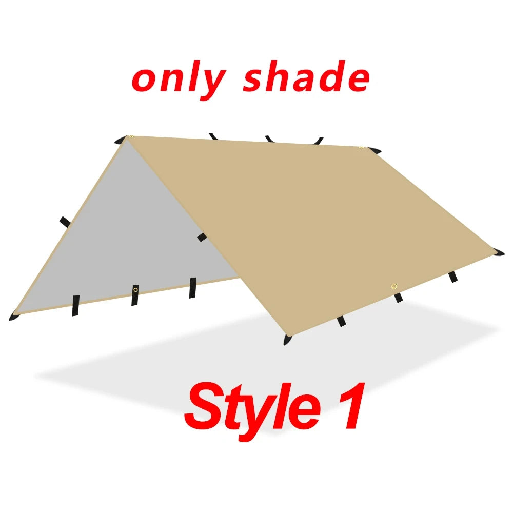 19 Hang Point Tarp Waterpoof Survival Bushcraft Sun Shelter Beach Shade Tent Outdoor Canopy Backpacking Tourist Awning 4x4 3x3m Trekker Essentials